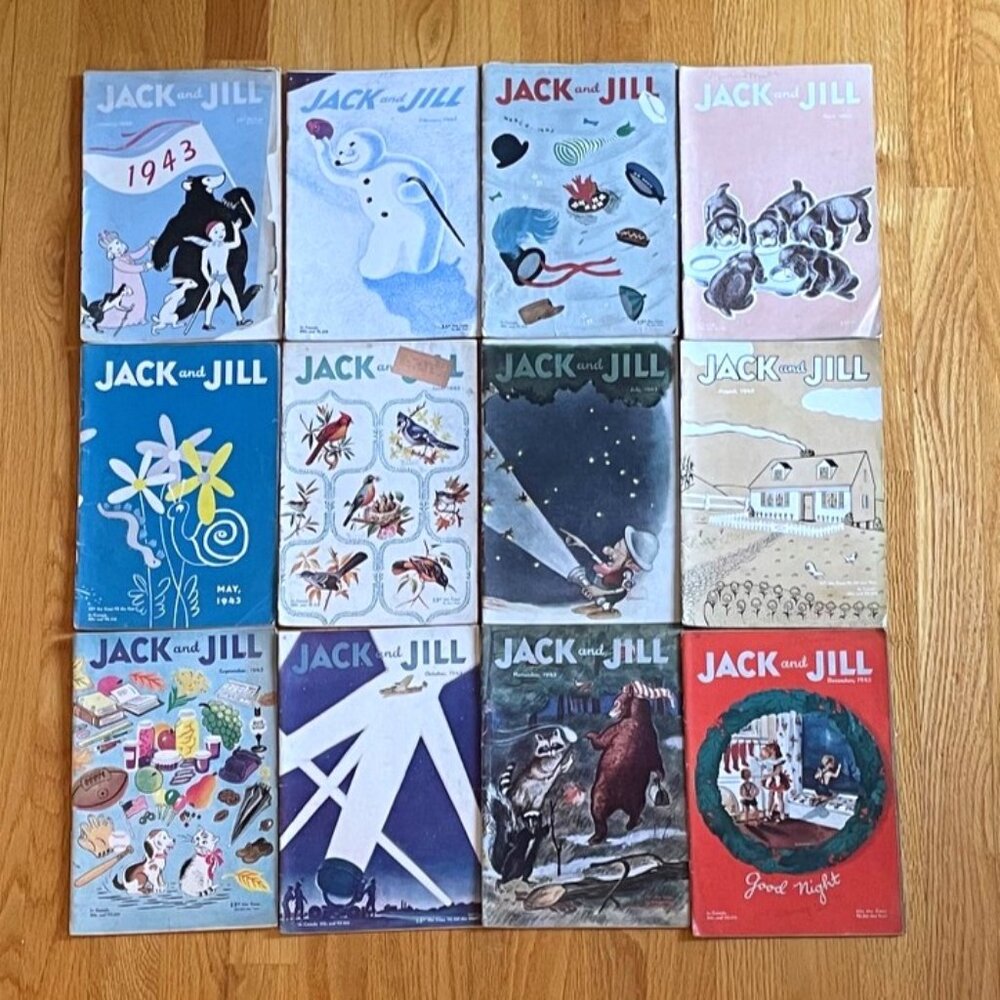 1943 Jack & Jill Children's Magazines - January thru December